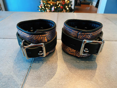 Locking Buckle Wrist Restraints - Metallic