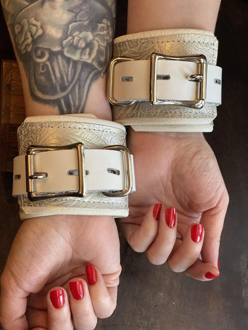 Locking Buckle Wrist Restraints - Metallic