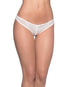 Crotchless Thong with Pearls - White