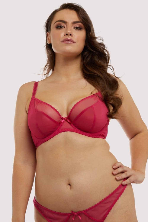 Grace Hot Pink Mesh Bra
