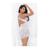 Double Layered Chantilly Lace Babydoll w/Panty - White