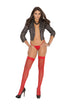 Elegant Red Fishnet Thigh Highs w/ Lace Top