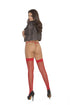Elegant Red Fishnet Thigh Highs w/ Lace Top