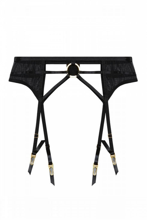 Hustler - Sierra Mesh Gold Ring Cut Out Suspender - Curve