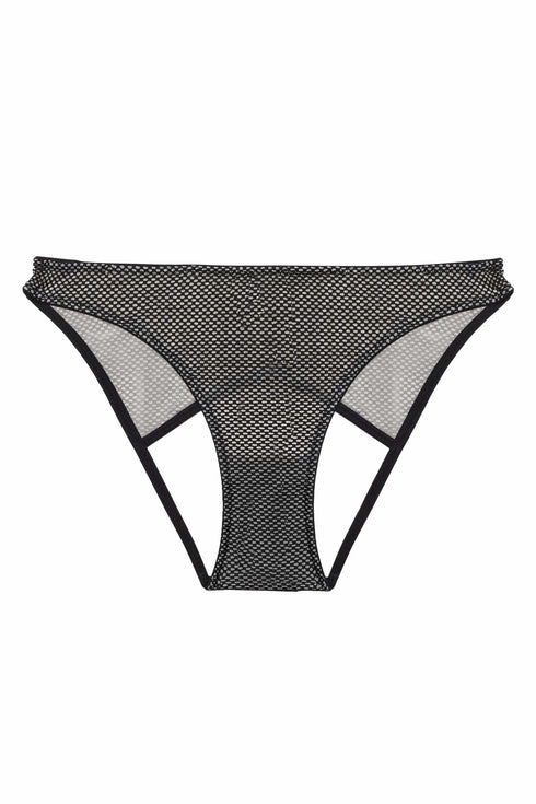 Kiss Me Deadly - Vidal Black Fishnet Open Back Brief