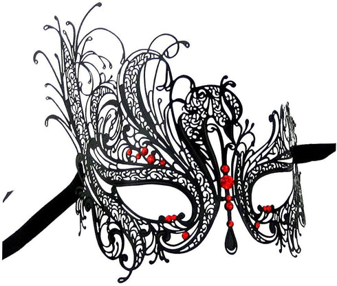 Swan Metal Filigree Laser Cut Venetian Masquerade Mask