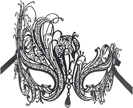 Swan Metal Filigree Laser Cut Venetian Masquerade Mask