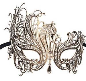 Swan Metal Filigree Laser Cut Venetian Masquerade Mask