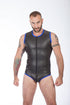 Titus - Zipper Vest - Neoprene - Black/Blue