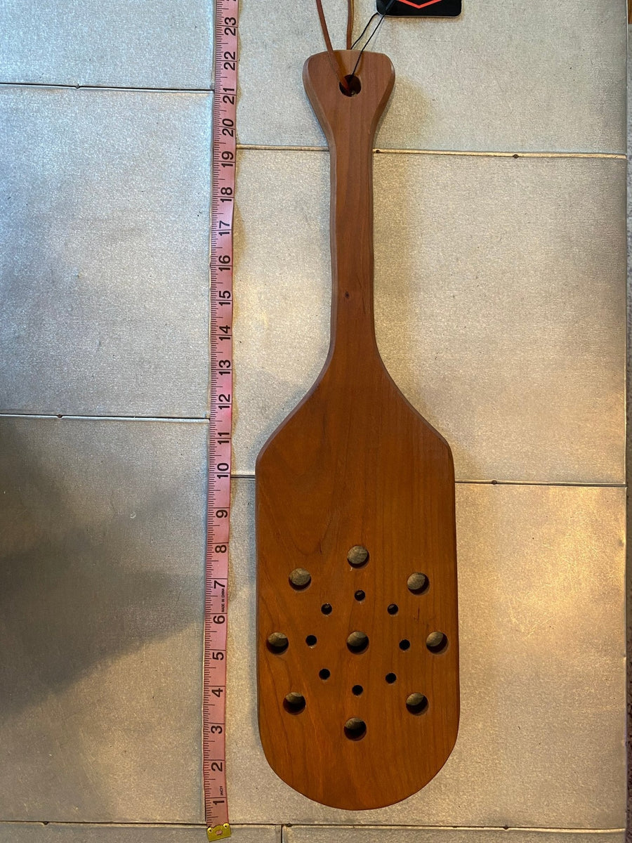 XXL Wooden Paddle - Cherry - Holes - Lilith’s Way – The Montrose Forge